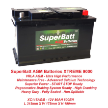 SB XC115AGM 12V 80AH 800A AGM START STOP Car Battery Fits AUDI 95861107