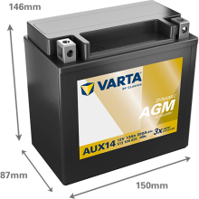 VARTA AUX14 12V 13AH 200A VRLA AGM Auxiliary Battery Mercedes Benz A2115410001