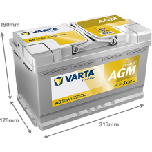 VARTA A6 VRLA AGM 12V 80AH Car Battery Fits VW AUDI SKODA SEAT 95861107521 OEM