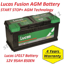 Lucas LF017 12V 95AH 850 CCA AGM VRLA Battery JAGUAR 02C2Z21455
