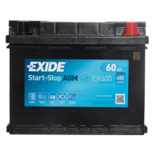 Exide EK600 StopStart 12V 60Ah 680CCA AGM VRLA Battery MERCEDESBENZ A0019827908