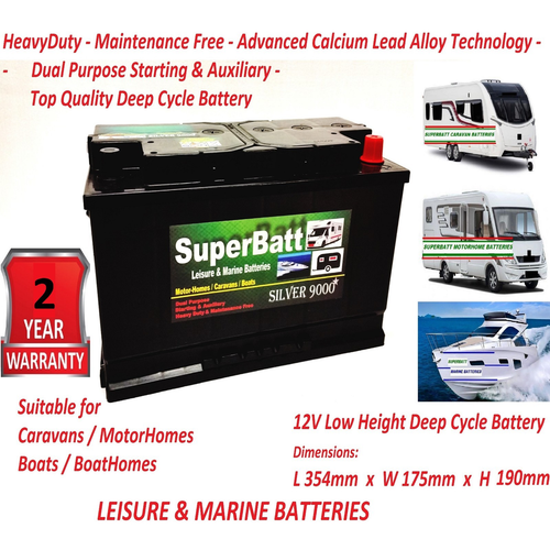 Leisure Leisure Battery LOW HEIGHT PROFILE Deep Cycle 12 V 12V LM110