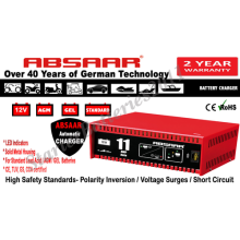 ABSAAR 12V 11A 10A Ultra Heavy Duty Fully Automatic Electronic Battery Charger