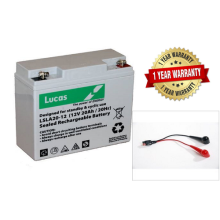 Lucas 12V 20AH VRLA AGM 18 Holes Golf Trolley Battery Torberry Lead Connector
