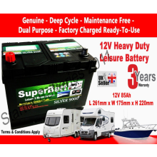 12V 85AH Leisure Battery Maintenance Free Calcium Long Life SuperBatt CB85