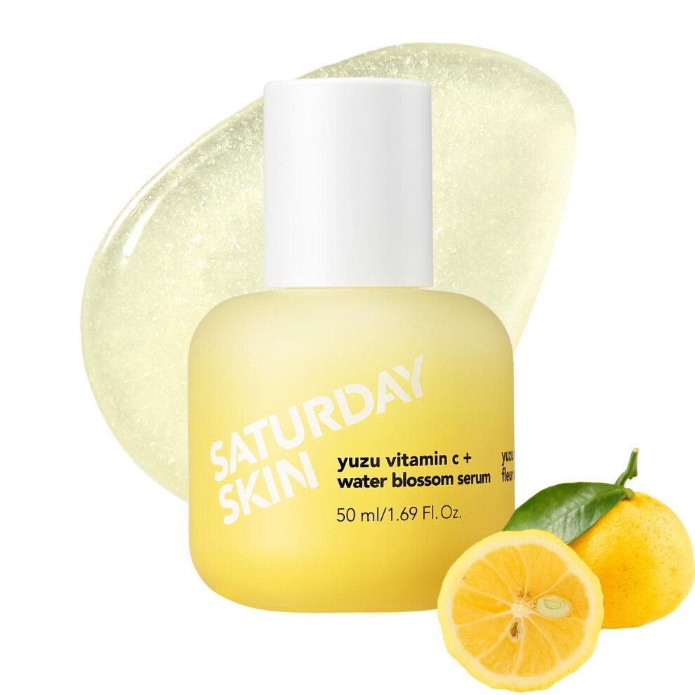 Saturday Skin Vitamin C Serum For Face From Yuzu - Brightening Formula With Hyaluronic Acid 7 Peptide Mix And Niacinamide, Deeply Hydrate, Improve Uneven Skin Textu