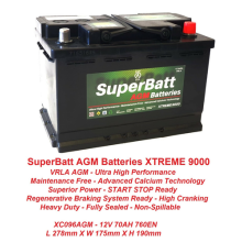 AUDI BMW CITROEN LAND ROVER AGM Car Battery TYPE 096 SuperBatt XC096AGM