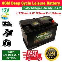 12V 90AH Leisure Marine VRLA AGM Battery Low Height Low Profile SB AGM90L