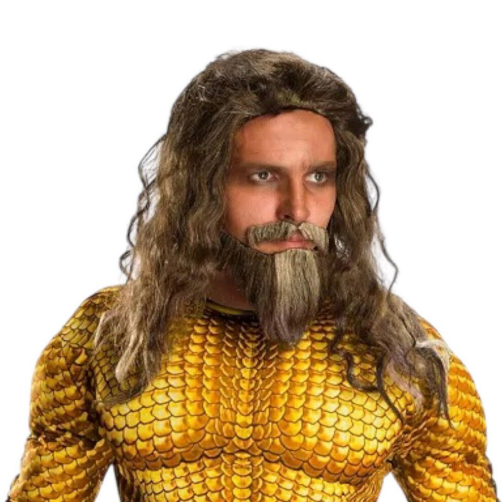 Aquaman Unisex Adult Beard & Wig Set Brown