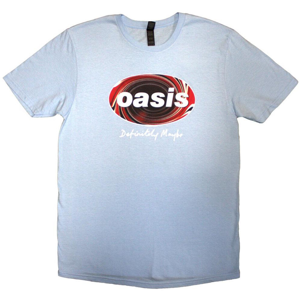 Oasis (Xxl, Light ) Unisex Adult Definitely Maybe Union Jack T-Shirt Blue