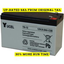 12 VOLT 9AH BURGLAR ALARM BATTERY RECHARGEABLE BATTERY 12V 7AH YUASA YUCEL
