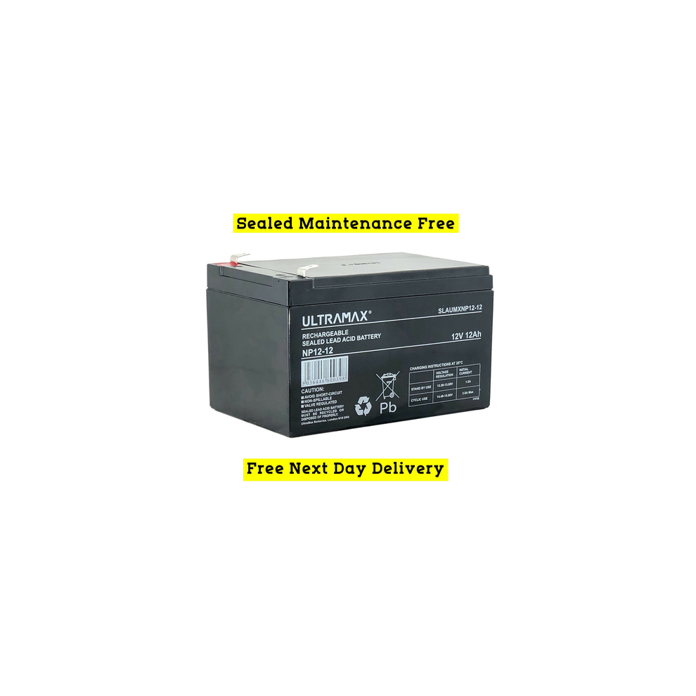 Single Ultramax 12V 12Ah Sealed Lead Acid Agm Mobility Scooter Battery Es12 12