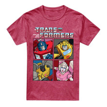 (S, Red) Transformers Unisex Adult Generations Retro Autobot Grid T-Shirt