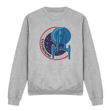 (S, Sport Heather) Star Trek Unisex Adult Enterprise Patch Sweatshirt