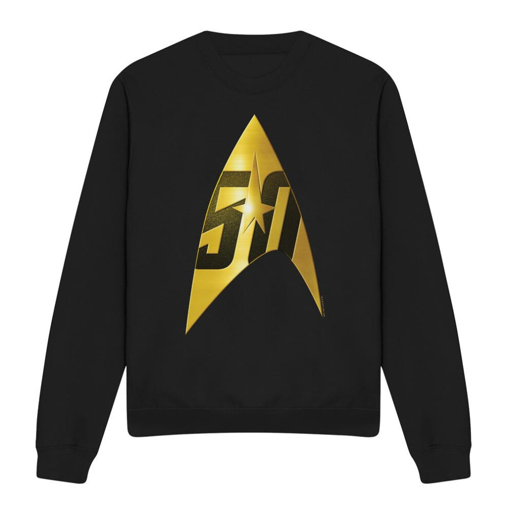 Star Trek (L, ) Unisex Adult 50Th Anniversary Delta Sweatshirt Black
