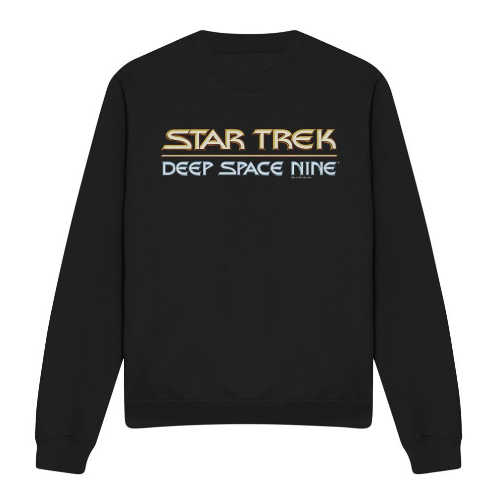 Star Trek (M, ) Unisex Adult Deep Space Nine Logo Sweatshirt Black