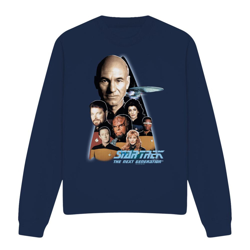 Star Trek (Xxl, Navy) Unisex Adult Next Generation Crew Sweatshirt Blue,Multicoloured