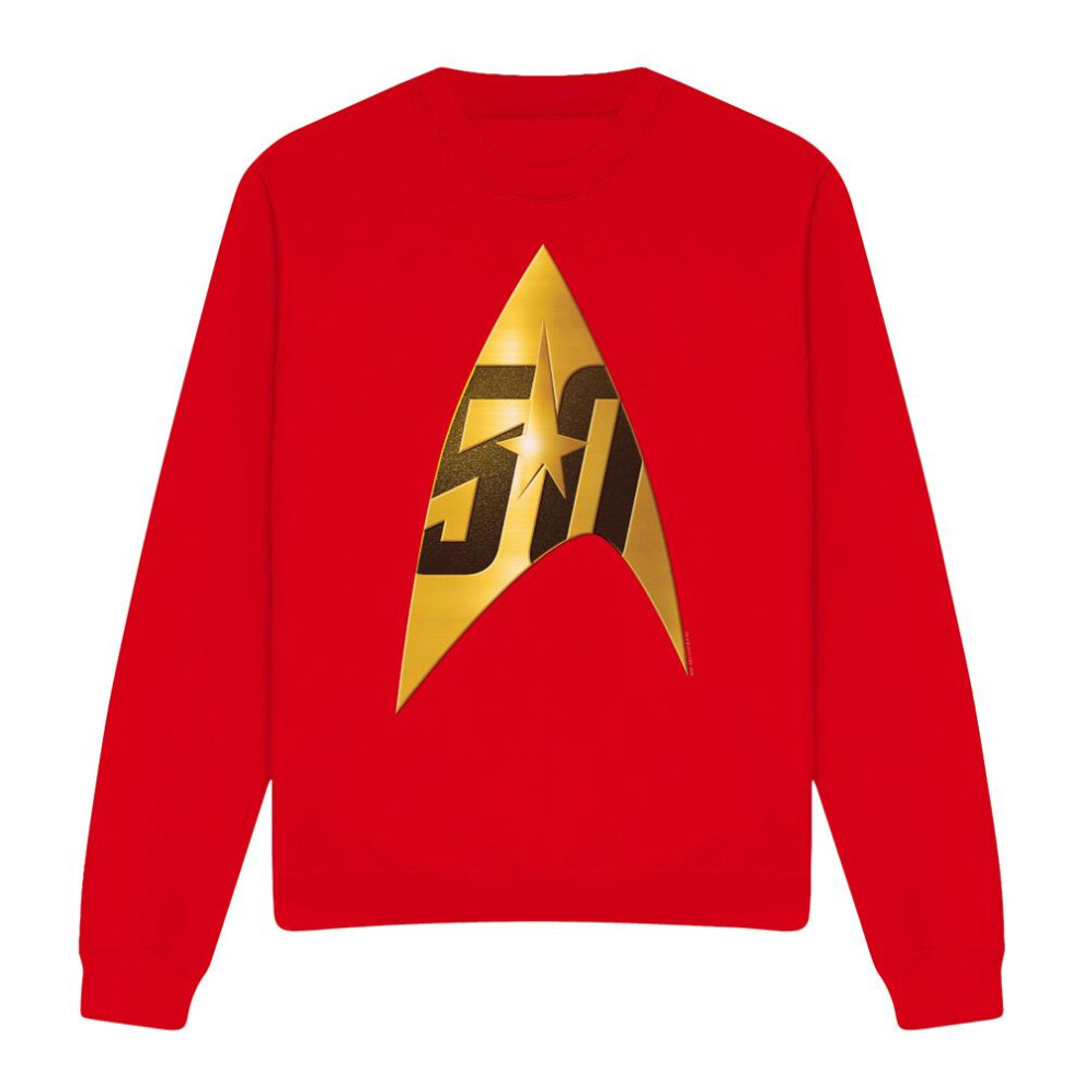 Star Trek (Xl, ) Unisex Adult 50Th Anniversary Delta Sweatshirt Red