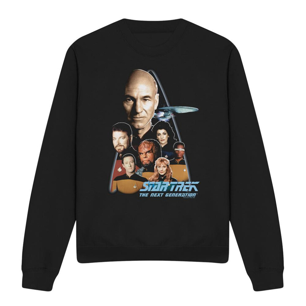 Star Trek (S, ) Unisex Adult The Next Generation Sweatshirt Black
