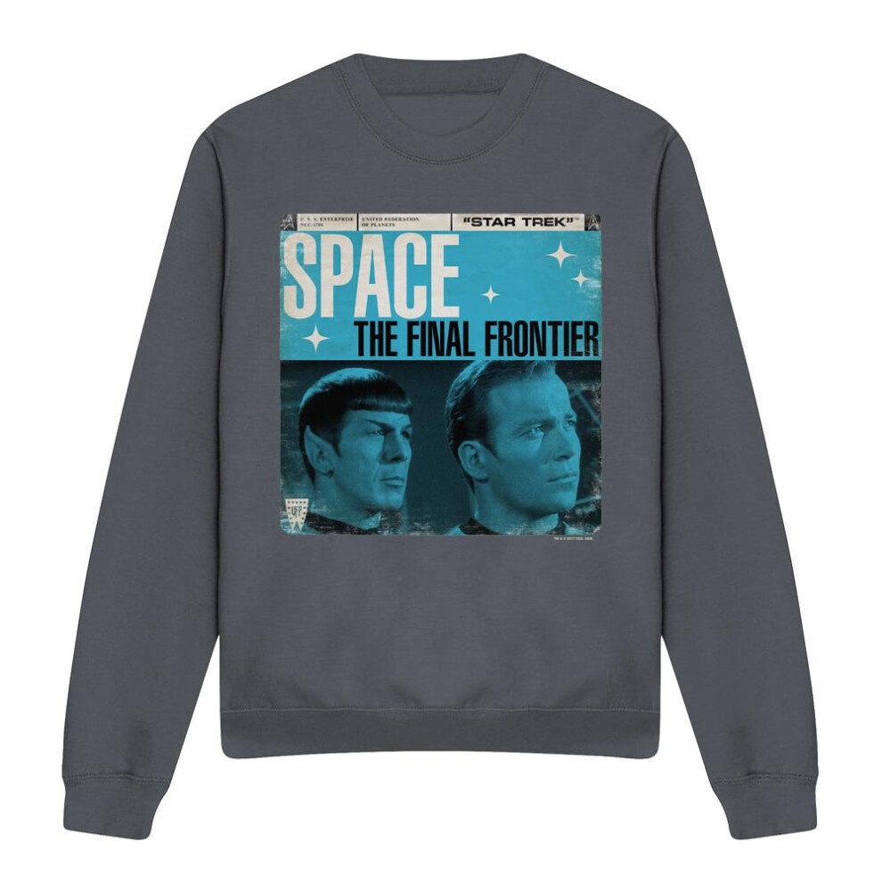 Star Trek (L, Charcoal) Unisex Adult Final Frontier Cover Sweatshirt Multicoloured