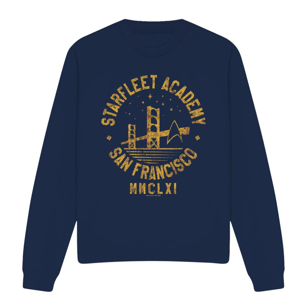 Star Trek (L, Navy) Unisex Adult Bridge Collegiate Sweatshirt Blue,Multicoloured