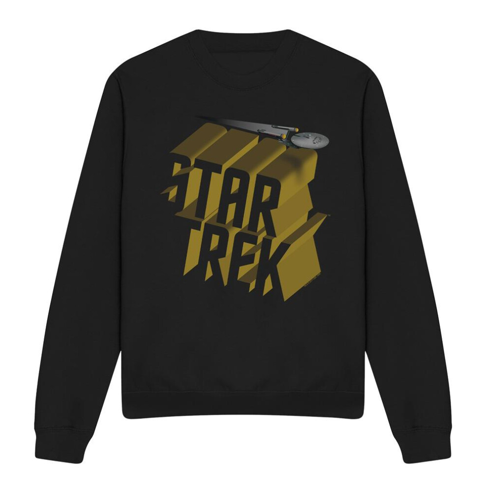 Star Trek (Xxl, ) Unisex Adult 3D Logo Sweatshirt Black