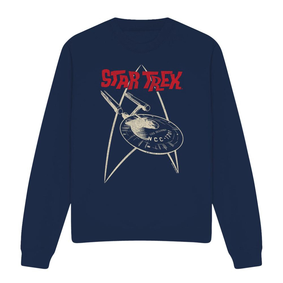 Star Trek (M, Navy) Unisex Adult Ship Symbol Sweatshirt Blue,Multicoloured