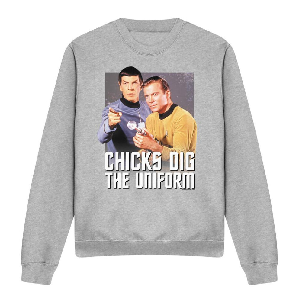 Star Trek (Xxl, Sport Heather) Unisex Adult Chicks Dig Sweatshirt Multicoloured