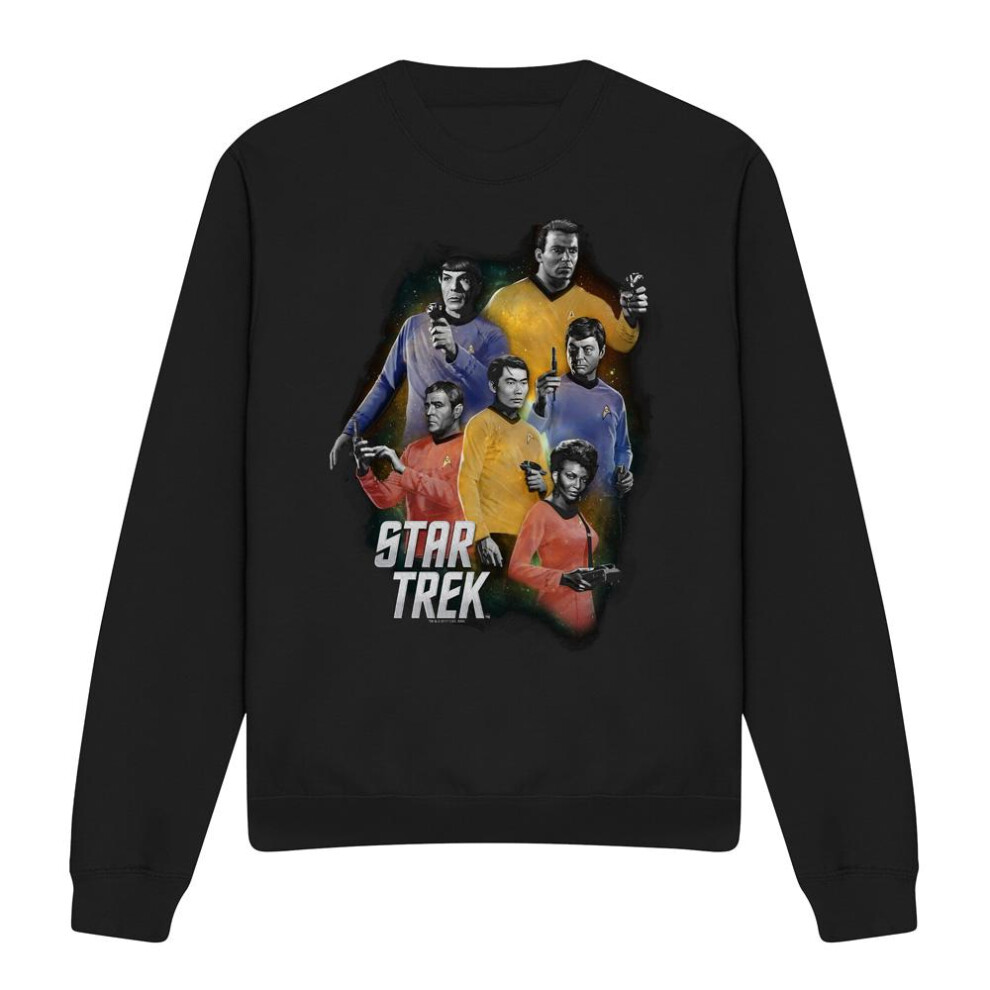 Star Trek (L, ) Unisex Adult Galaxy Glow Sweatshirt Black