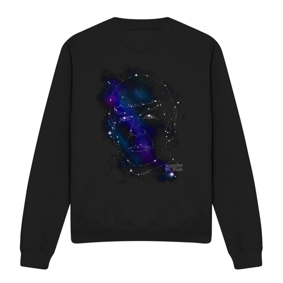 Star Trek (Xxl, ) Unisex Adult Spock Constellations Sweatshirt Black
