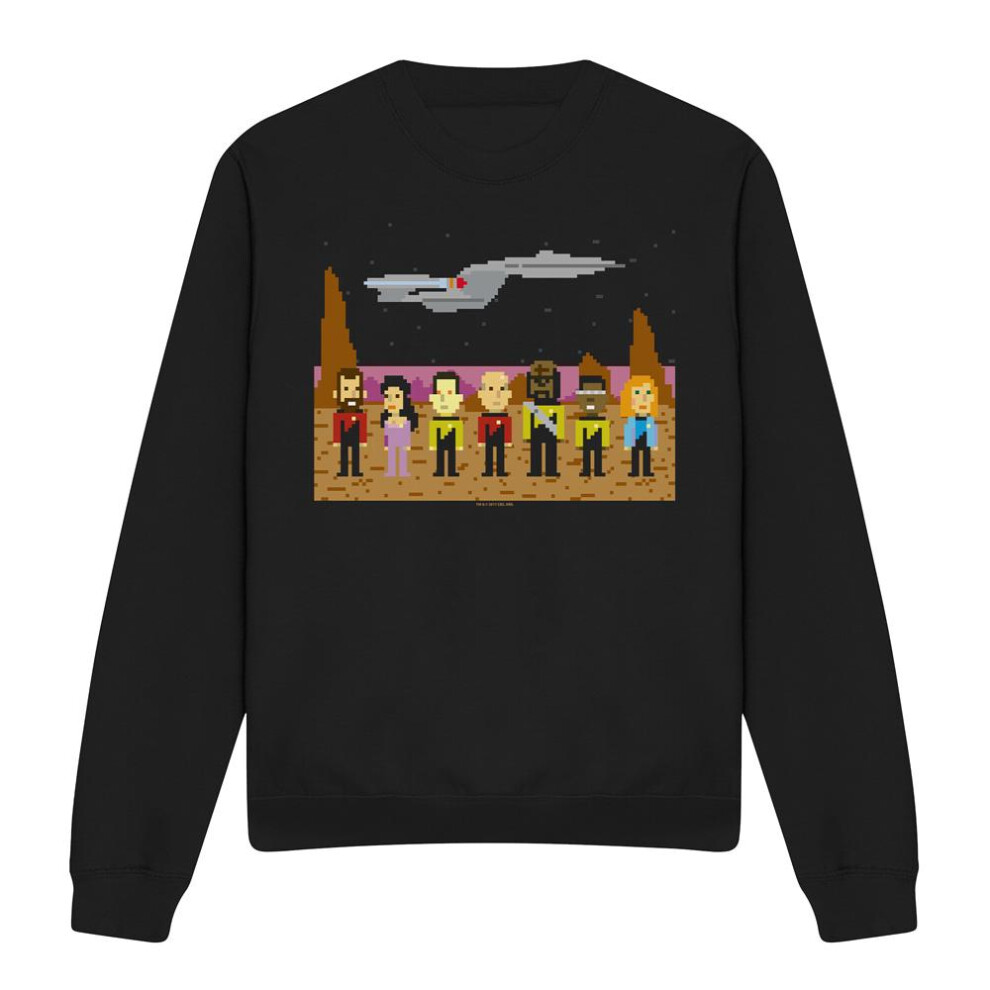 Star Trek (S, ) Unisex Adult The Next Generation Trexel Crew Sweatshirt Black
