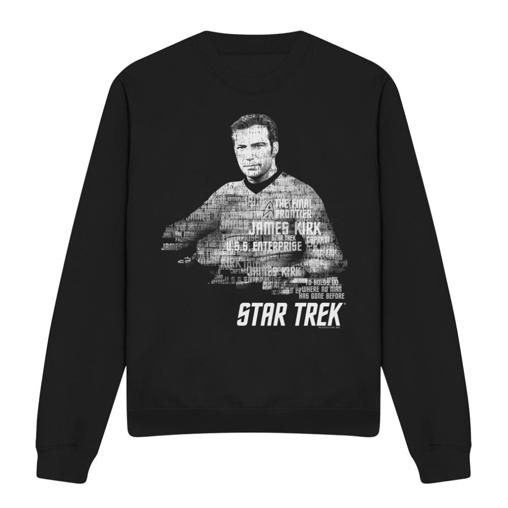 Star Trek (Xxl, ) Unisex Adult Words Captain Kirk Sweatshirt Black