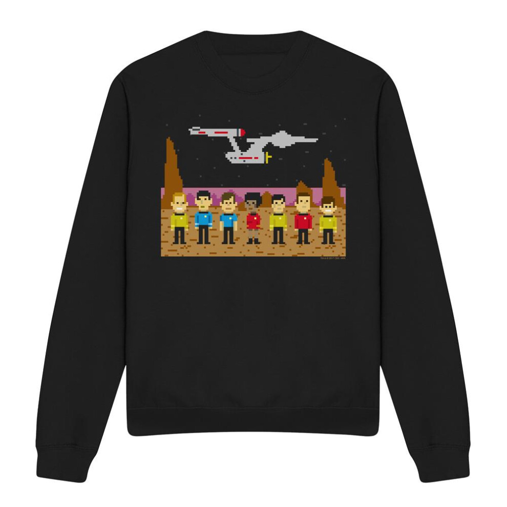 Star Trek (S, ) Unisex Adult The Original Series Trexel Crew Sweatshirt Black