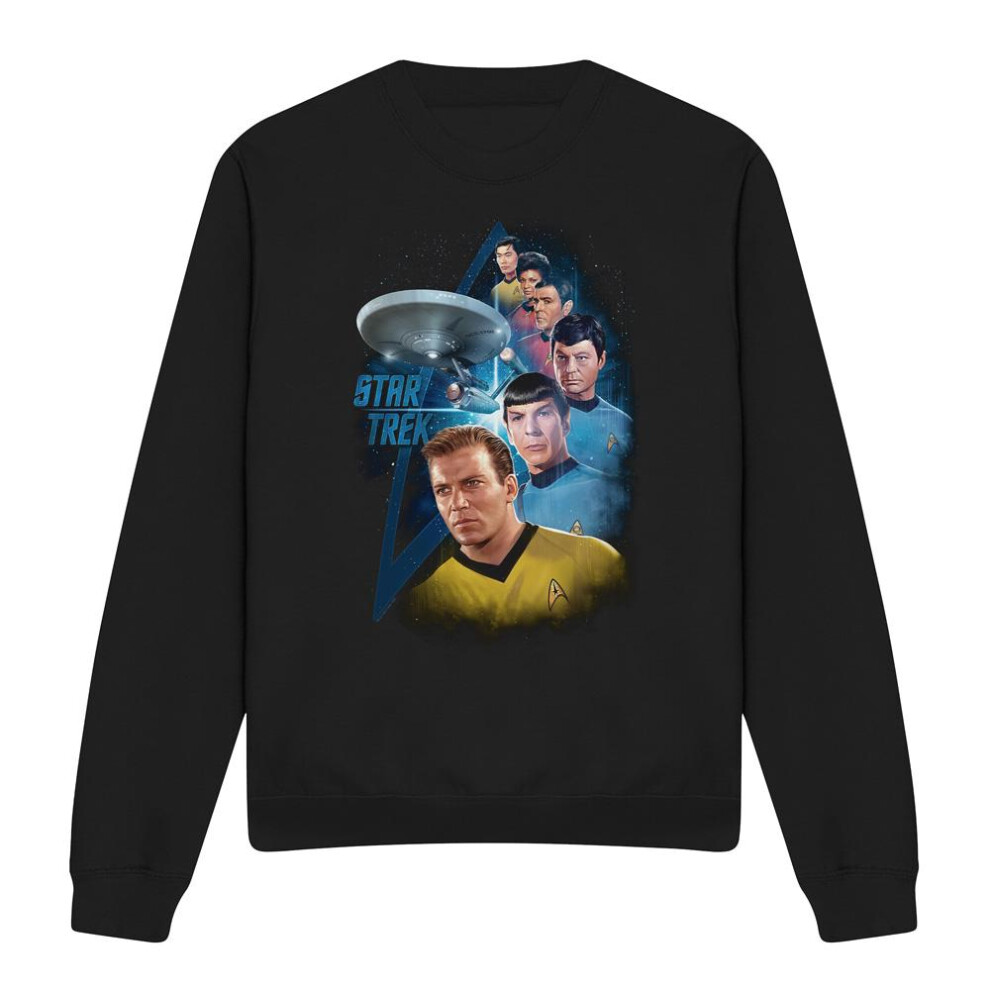 New Star Trek Men's (Xl, ) Unisex Adult Among The Stars Sweatshirt Black