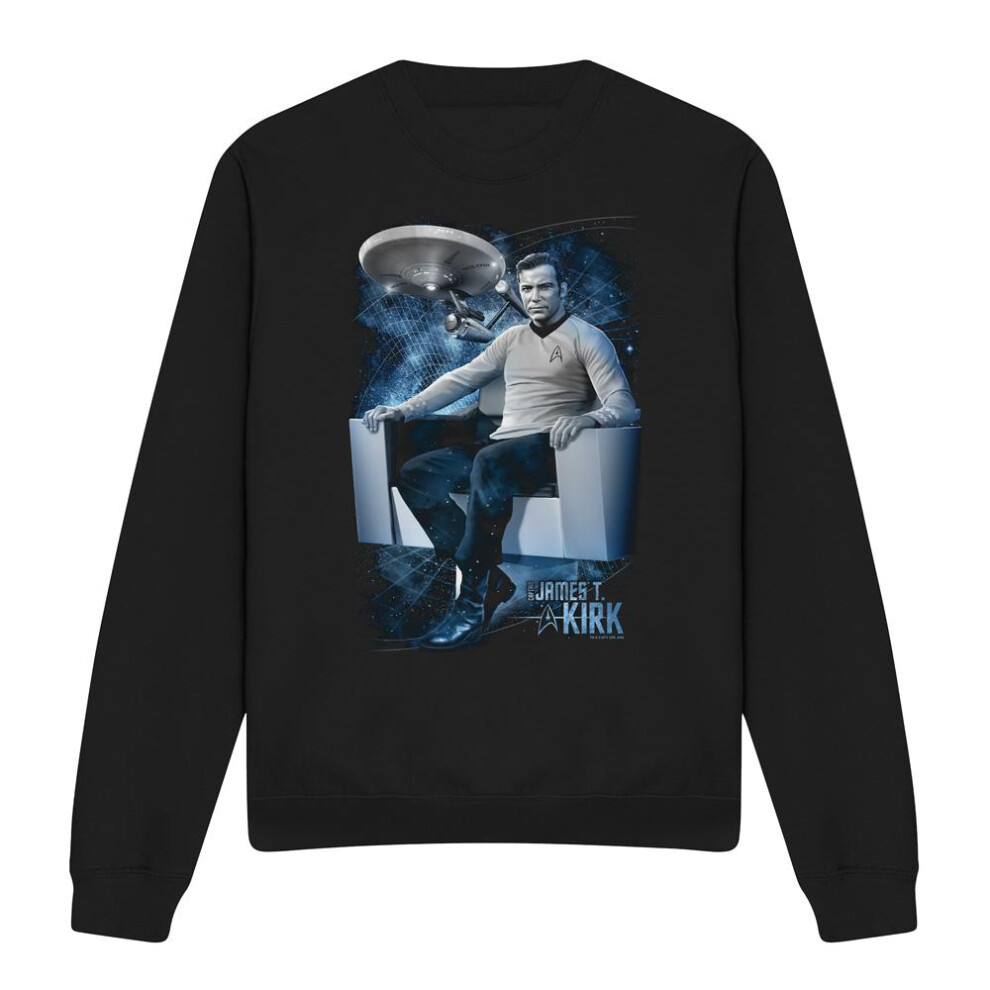 Star Trek (Xl, ) Unisex Adult Captain's Chair Sweatshirt Black