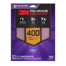 3M Pro Grade Precision Sanding Sheets with No-Slip Grip, 9 x 11 in, 400 Grit, 10-Pack (SHR400-PGP-10T)