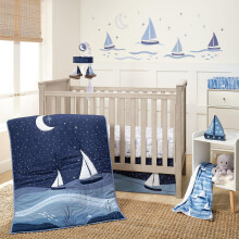 Lambs & Ivy Little Skipper Ensemble de literie nautique 3 pièces pour berceau