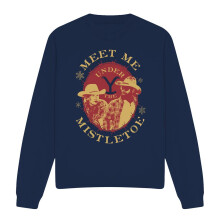 (L, Navy) Yellowstone Unisex Adult Meet Me Under The Mistletoe Christmas Sweatshirt
