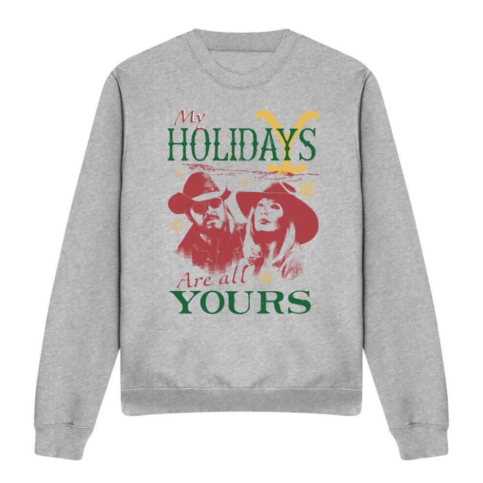 Yellowstone (Xl, Sport Heather) Unisex Adult My Holidays Are All Yours Christmas Sweatshirt
