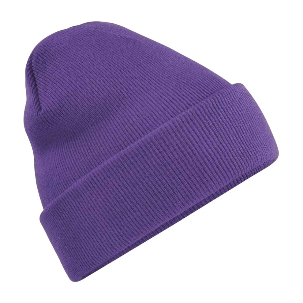 Beechfield (One Size, ) Unisex Original Cuffed Beanie Winter Hat Purple
