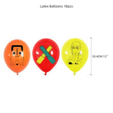 (18pcs Balloons) Chainsaw Man Party Birthday Supplies Cupcake Topper Decoration Balloon Banner