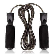 (StyleA) Black Jump Rope For Kids Steel Wire Jump Rope Fitness Durable Equipment Sports