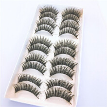 False Pair 10 Eyelashes Professional Eye Lashes Natural Extension Eyelash Makeup