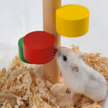 Wooden Scaling Colorful Ladder Fun Play Toy For Pet Rat Hamsters Pet Wood Craft Toys Hamster