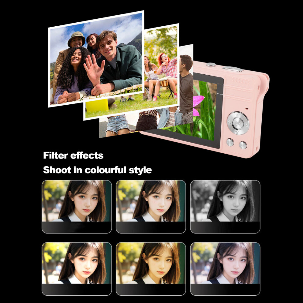 Teens 50Mp 1080P Digital Camera Pink 7340572217769
