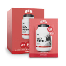 Levels Proteine Whey da Erba, 24G di Proteine, Fragola, 12 Porzioni