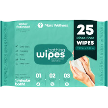 Latherz No Rinse Wassen/Baden Doekjes - Voeg Gewoon Water Toe - Douche Spons/Doekjes - Originele Latherz - Zeep Geïnfuseerde Droge Douche - 25 Stuks