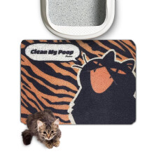 Lukamoo Schattige Kat Litter Mat (24x16), voor Kattenbak & Kattenbak, Onafhankelijke Kunstenaar Ontworpen (Brullend)