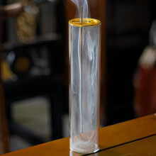 Glazen Wierookhouder, Wierookbrander voor Sticks met Asvanger, Perfect voor Meditatie en Yoga (Gouden Klem)