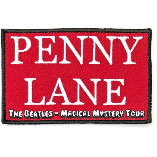 (One Size, Red/White) The Beatles Penny Lane Woven Patch